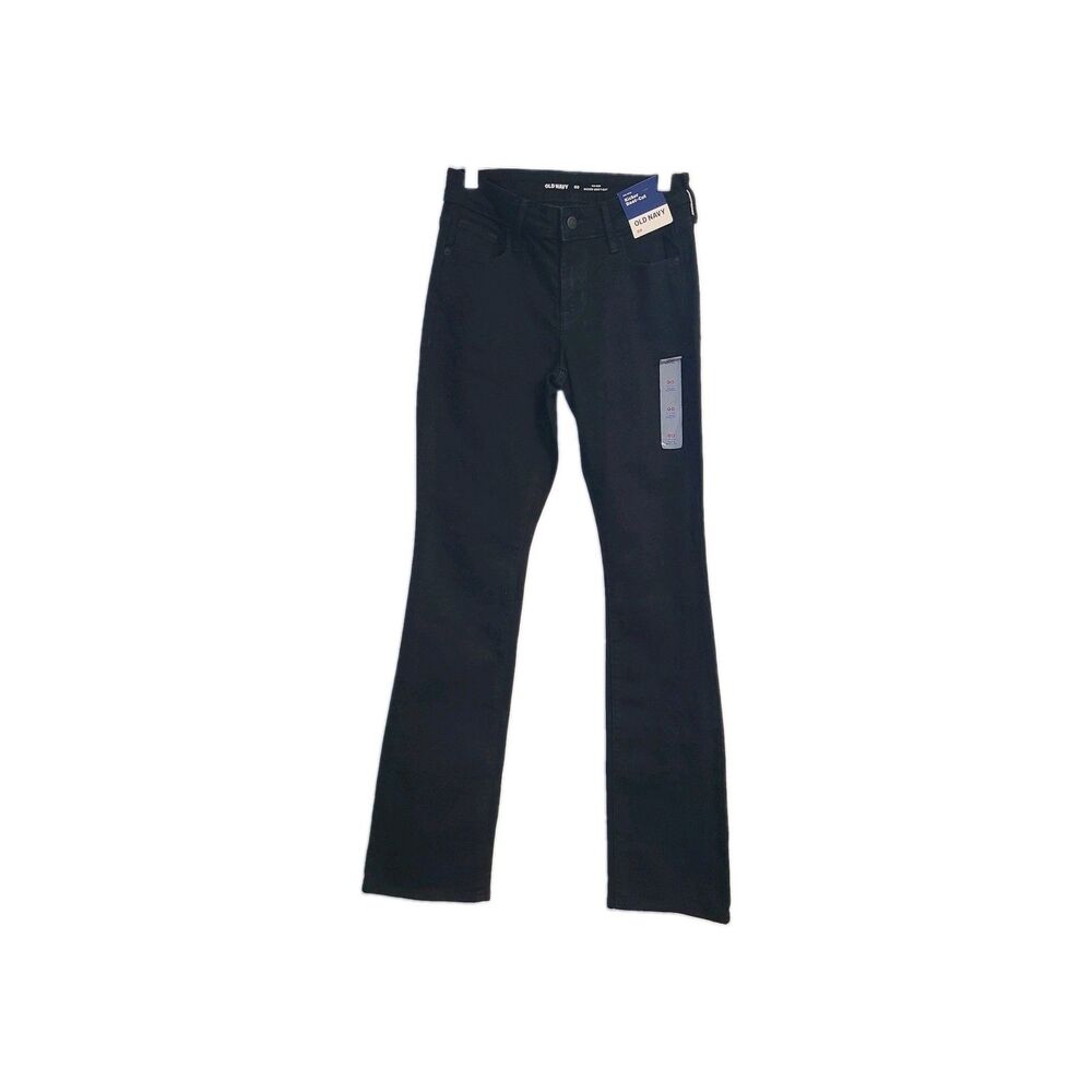 Old Navy Black Kicker Boot Cut Jeans 00 Mid Rise Stretch Mall Goth Minimalist